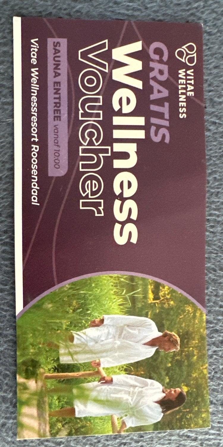 Entree sauna wellness vitae roosendaal voucher, Twee personen, Cadeaubon, Spa of Sauna