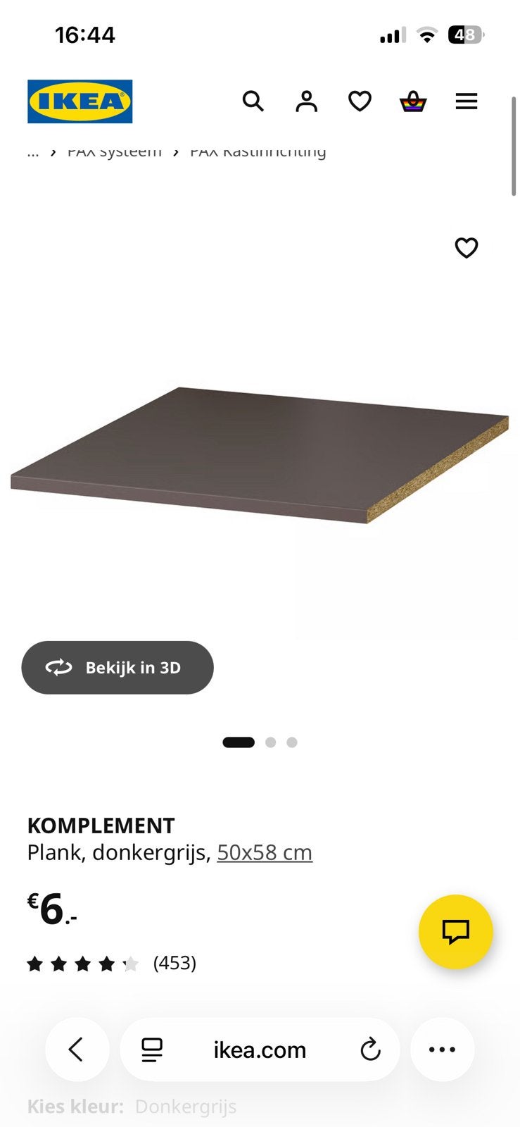 IKEA pax planken 50x58cm, Ophalen, 50 tot 100 cm, Zo goed als nieuw, Minder dan 100 cm