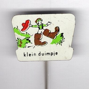 Klein Duimpje blik sprookjes speldje ( W_200), Verzenden, Zo goed als nieuw, Figuurtje, Speldje of Pin