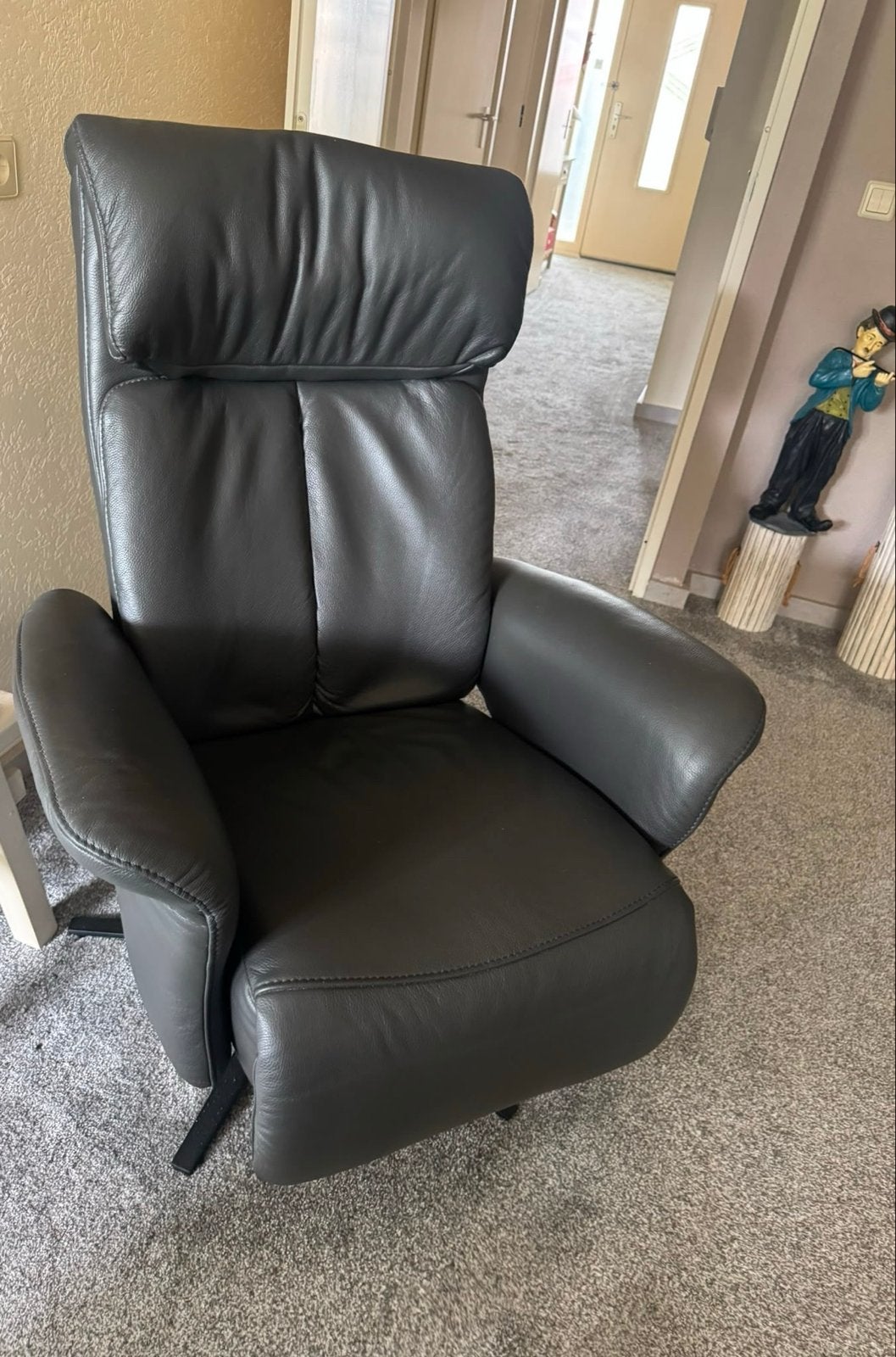 Himolla Relaxfauteuil - donker grijs Leer, Zo goed als nieuw, Ophalen, Zo goed als nieuw, Leer, 75 tot 100 cm