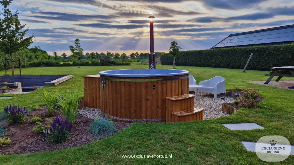 Hottub te koop|Houtgestookt|Elektrisch of Hybride|NIEUW, Ophalen of Verzenden, Nieuw, Trap