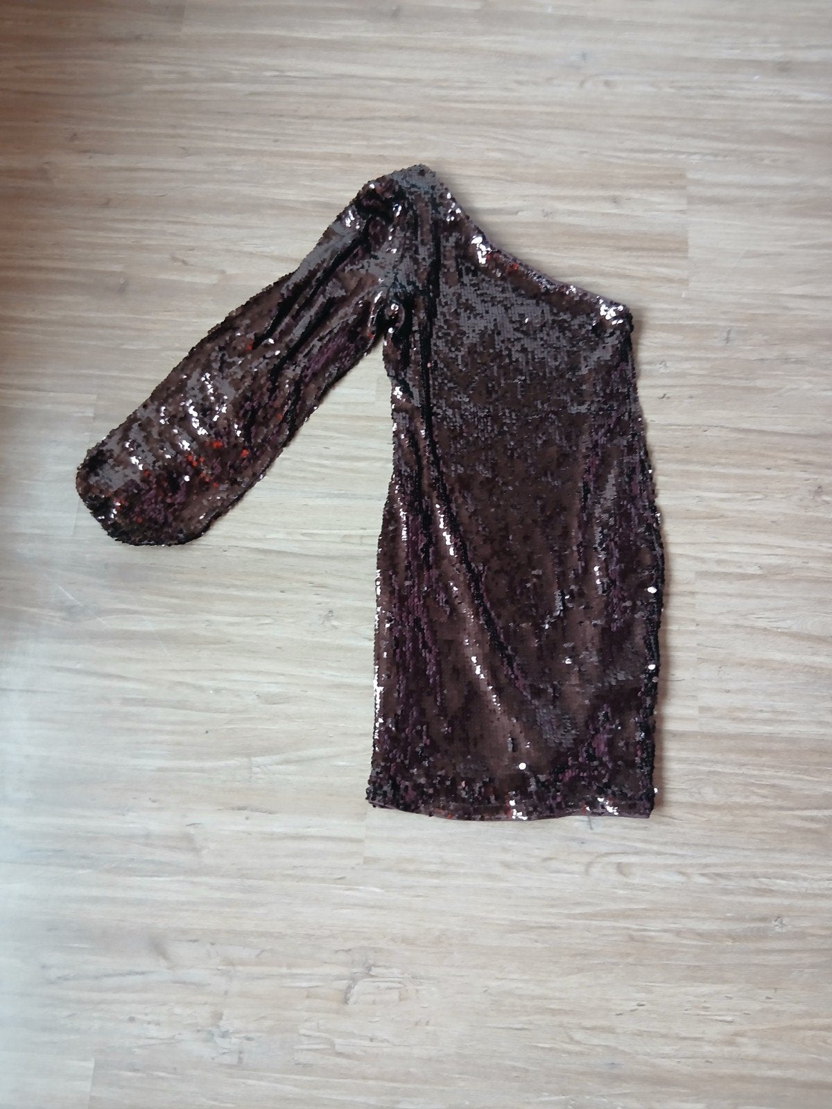 Off-shoulder jurk, Bruin, Nieuw, Ophalen of Verzenden, Maat 36 (S)