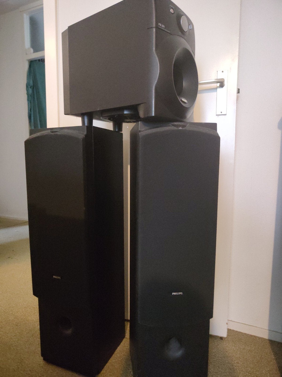 Philips FB 698 Vloerstaande Luidsprekers met Subwoofer, Audio, Tv en Foto, Ophalen, Philips, Gebruikt, 120 tot 150 watt