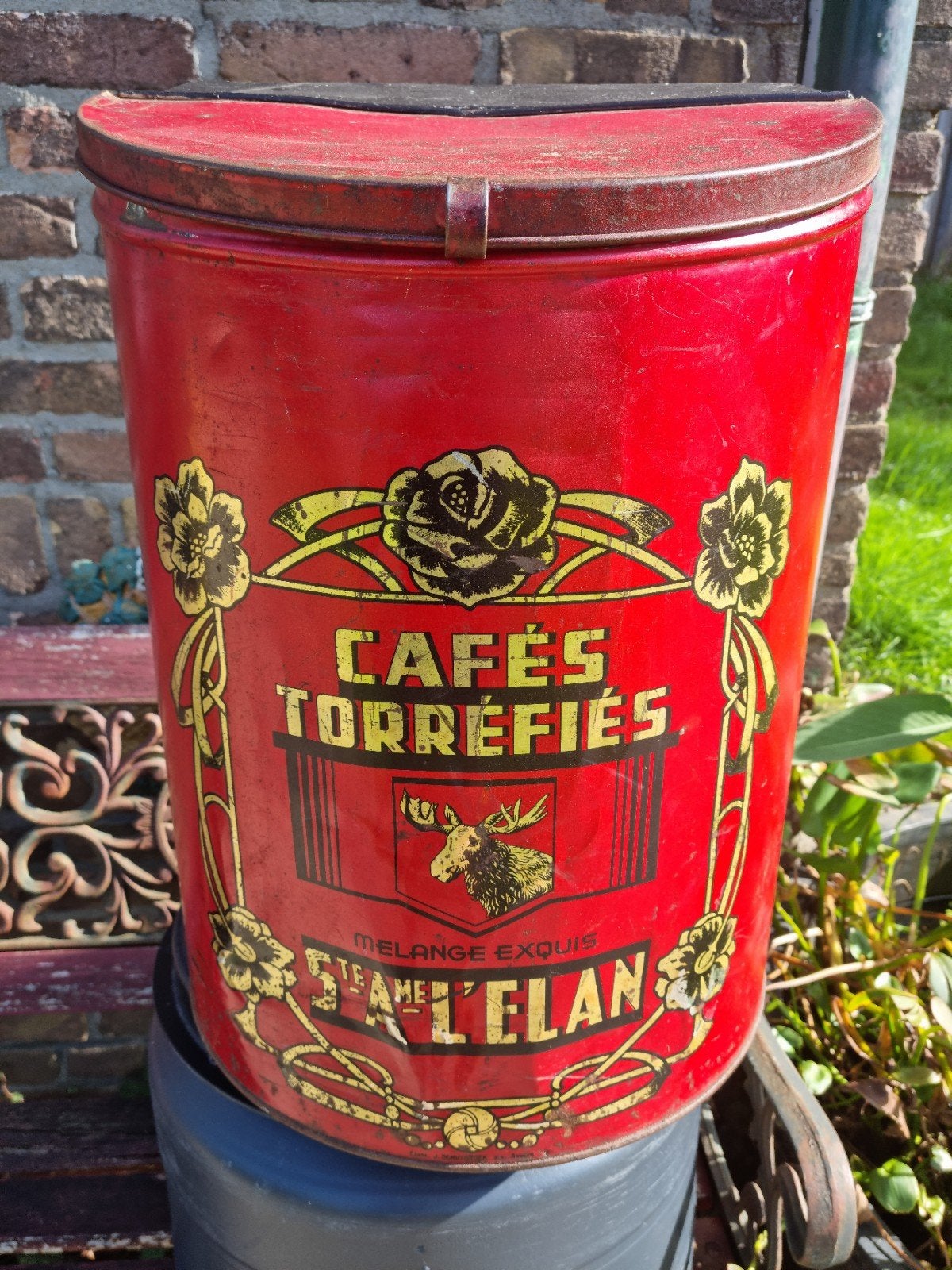 GROOT Cafés koffie winkelblik voorraadblik winkel koffie bli, Ophalen of Verzenden, Zo goed als nieuw, Koffie, Overige merken
