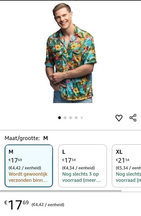 NIEUW Heren Miami Vice Hawaii overhemd, blauw oranje, M, Maat 48/50 (M), Nieuw, Ophalen of Verzenden, Overige thema's