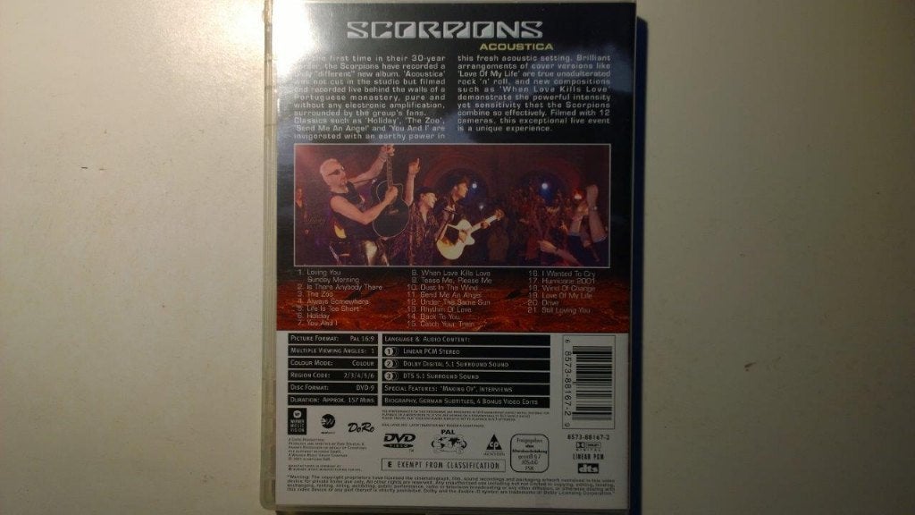Scorpions - Acoustica (DVD), Alle leeftijden, Ophalen of Verzenden, Zo goed als nieuw, Concert