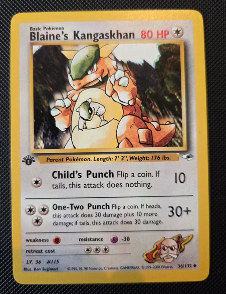 Blaine's Kangaskhan NM 36/132, Ophalen of Verzenden, Zo goed als nieuw, Losse kaart