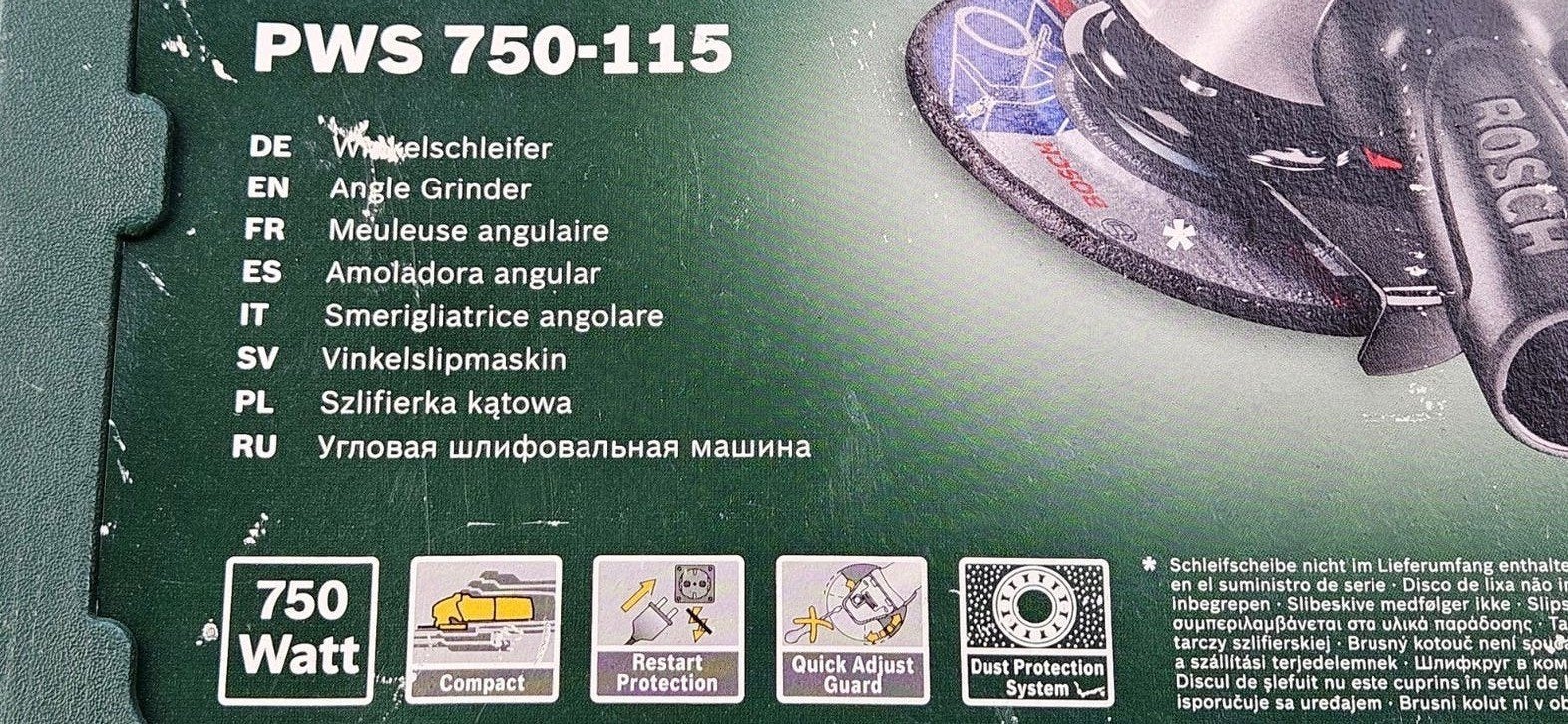Bosch PWS 750-115 Haakse Slijpmachine - 750 Watt, Ophalen