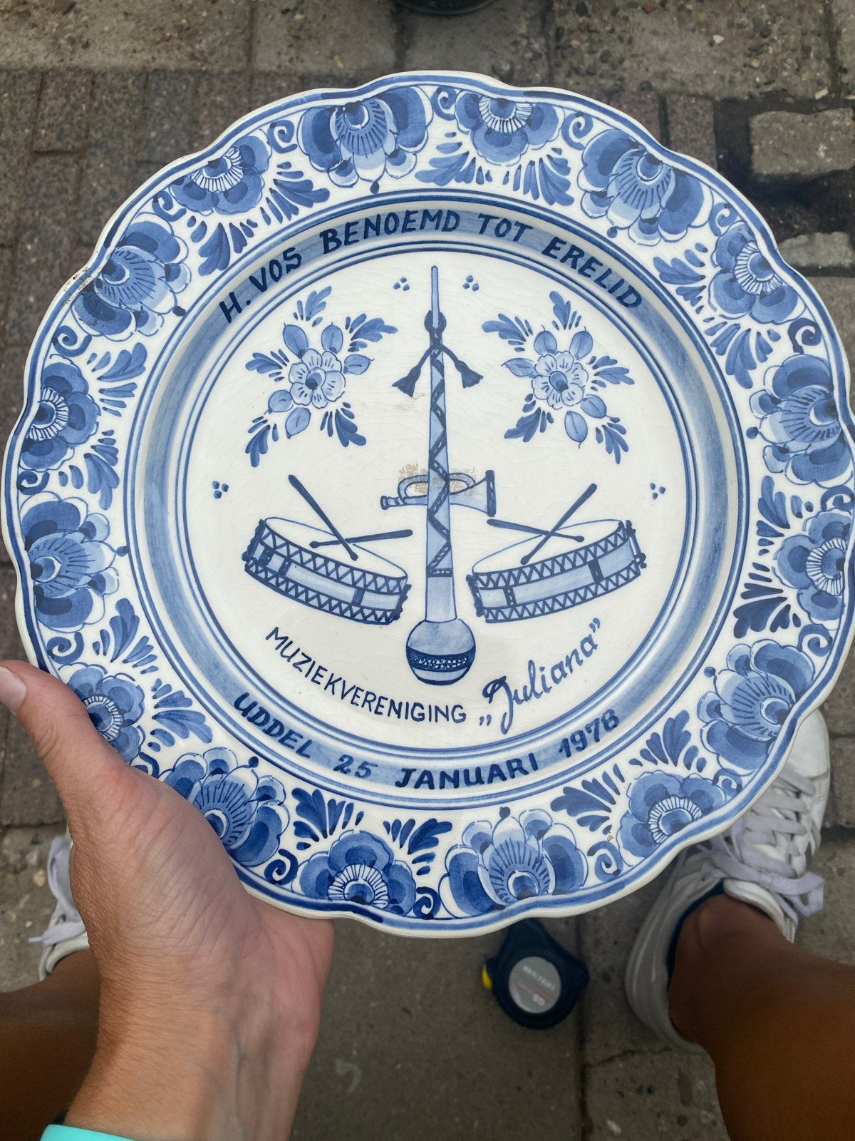 Delfts Blauw Gedenkbord Muziekvereniging Juliana 1978, Ophalen of Verzenden