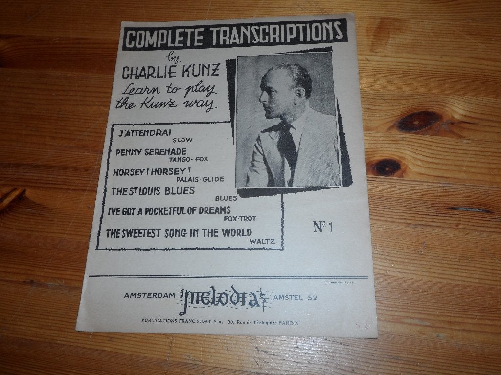 Complete transcription by charly kunz n. 1, 2 En 3, Muziek en Instrumenten, Gebruikt, Ophalen of Verzenden, Artiest of Componist