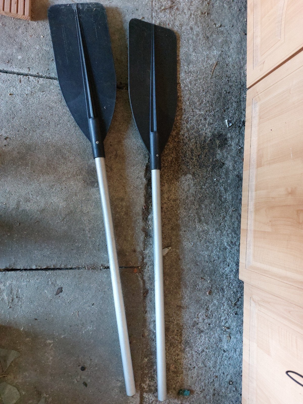 Set van 2 peddels voor boot of kano, Watersport en Boten, Ophalen, Gebruikt, Enkelbladige peddel