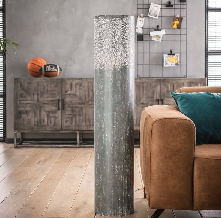 Vloerlamp cilinder Ø25 betonlook – Grijs, 120 cm – NIEUW, Ophalen of Verzenden, Nieuw