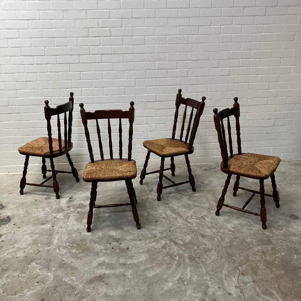 Vintage eetkamerstoelen kroeg stoelen bistro bar, Huis en Inrichting, Stoelen, Ophalen, Gebruikt, Bruin, Vijf, Zes of meer stoelen