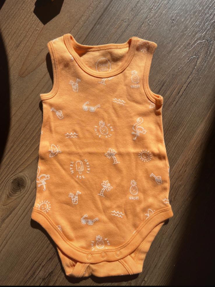 Rompertje maat 62 - Oranje met zomerse print, Ophalen of Verzenden, Nieuw, Jongetje of Meisje, Nacht- of Onderkleding