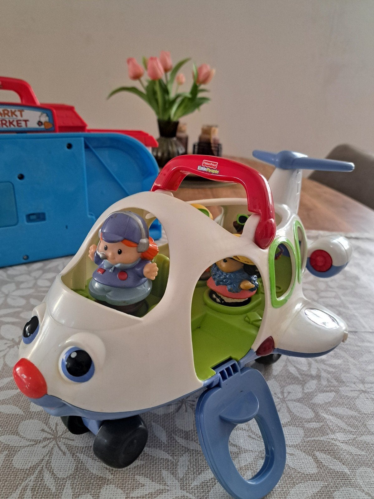 Little People Vliegtuig met 4 poppetjes werkend licht/geluid, Ophalen of Verzenden, Zo goed als nieuw, Overige typen, Met licht