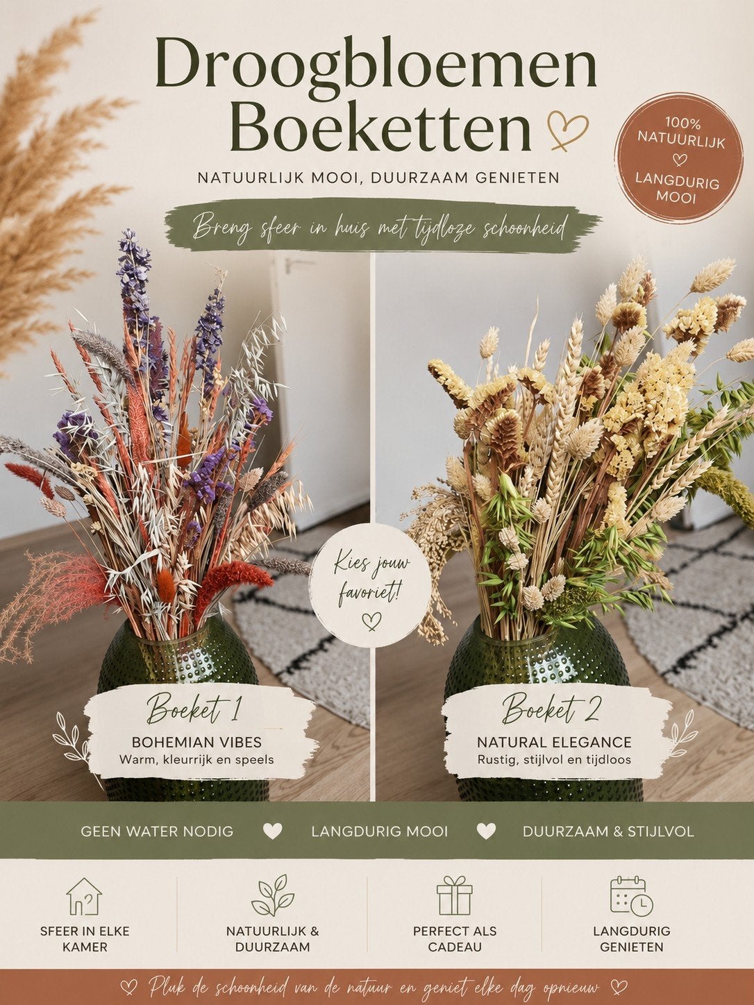 Droogbloemen, Ophalen, Gebruikt