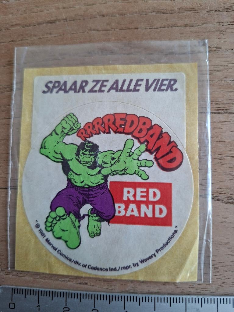 Sticker Hulk red band, Ophalen of Verzenden, Zo goed als nieuw, Strip of Tekenfilm