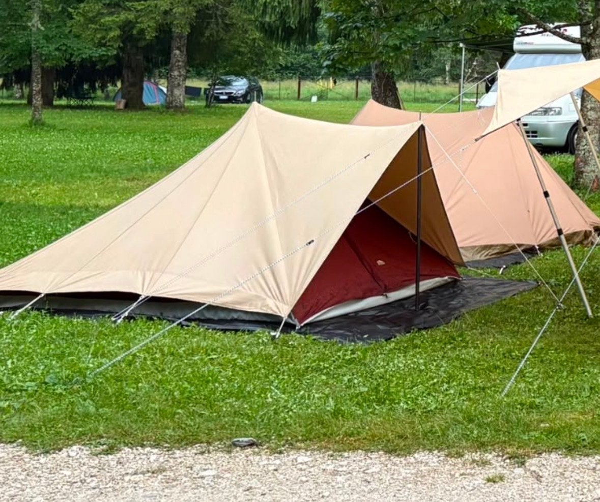 De Waard Brilstern tent met rode deuren, Caravans en Kamperen, Ophalen, Gebruikt, Tot en met 2