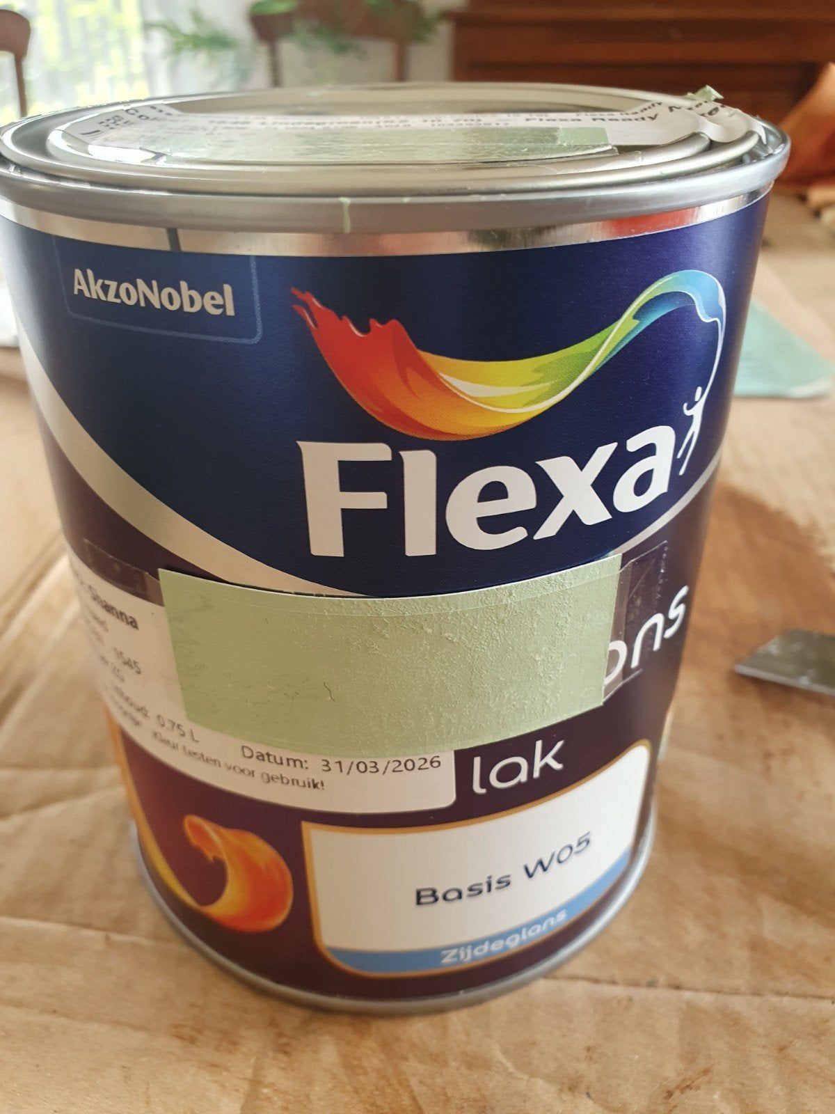 Flexa Creations Lak Zijdeglans 1545 Lindegroen 0.75L, Ophalen of Verzenden, Zo goed als nieuw, Lak, Minder dan 5 liter