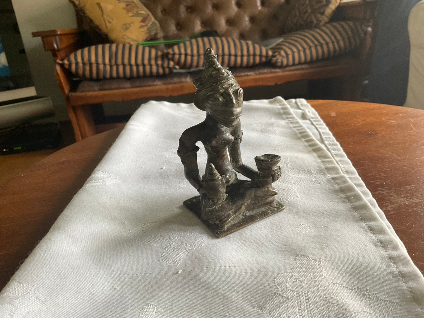 BRONZEN ANTIEKE DEVOTIONEEL BEELDJE, Antiek en Kunst, Ophalen of Verzenden