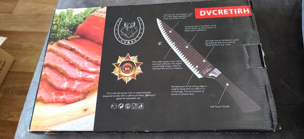 Nieuwe messenset met vleesschaar - Ongebruikt in doos, Overige typen, Nieuw, Ophalen of Verzenden, Zwart