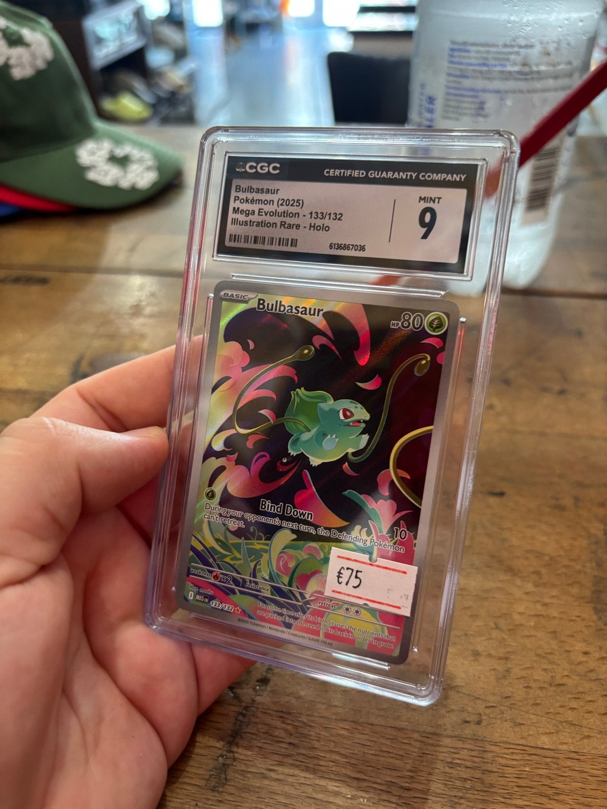 Bulbasaur Pokémon Kaart CGC 9 Mega Evolution Holo, Ophalen of Verzenden, Zo goed als nieuw, Losse kaart, Foil