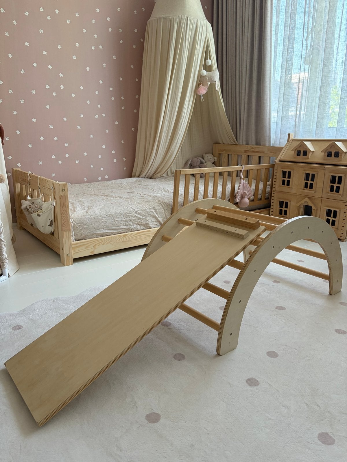 Houten Klimrek met Glijbaan voor Kinderen, Ophalen, Zo goed als nieuw, Jongen of Meisje