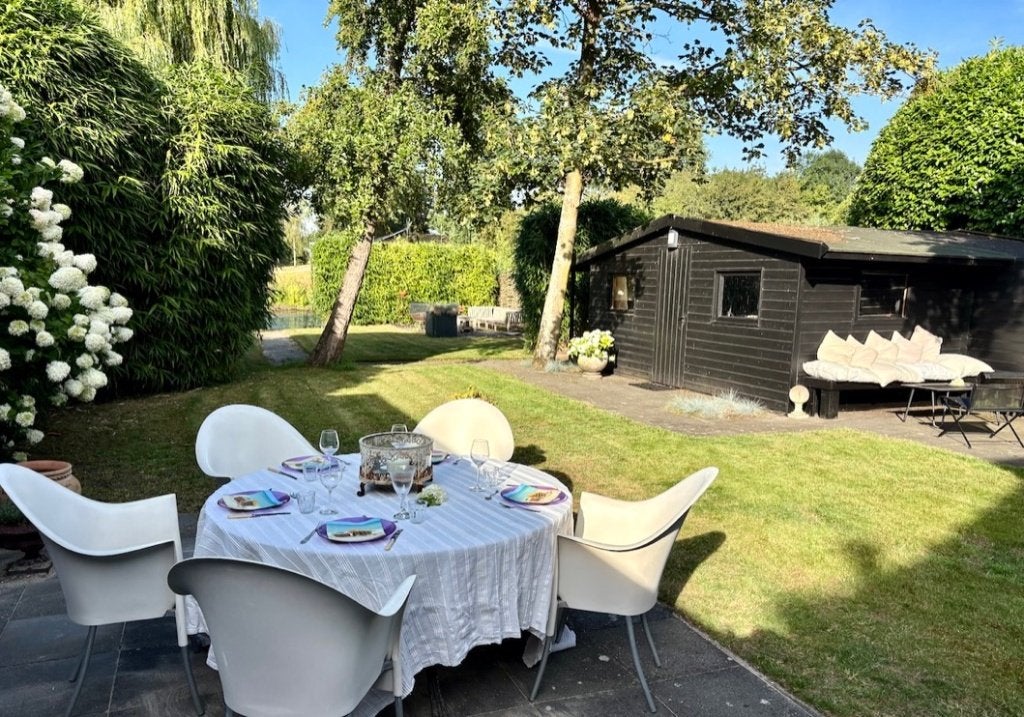 Mooie ronde tuintafel, Ophalen of Verzenden, Gebruikt, Rond, Overige materialen