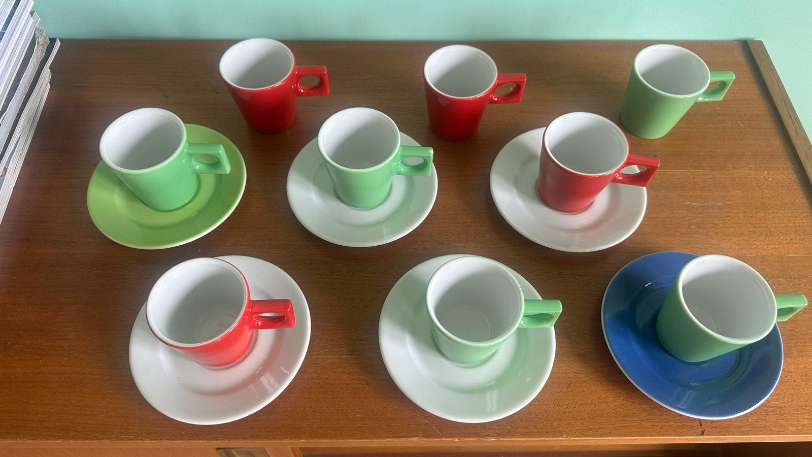 Set van 10 Walküre espresso kopjes met schotels, Antiek en Kunst, Antiek | Porselein, Ophalen