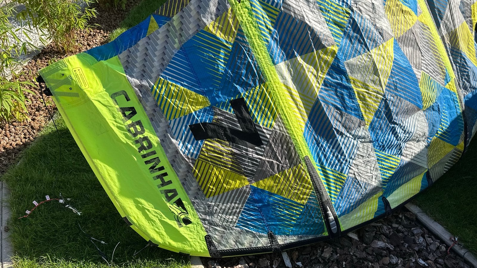 Cabrinha Chaos 7m Kite compleet met bar, lijnen en tas, Watersport en Boten, Kitesurfen, Gebruikt, Bar, Geen board, Ophalen of Verzenden