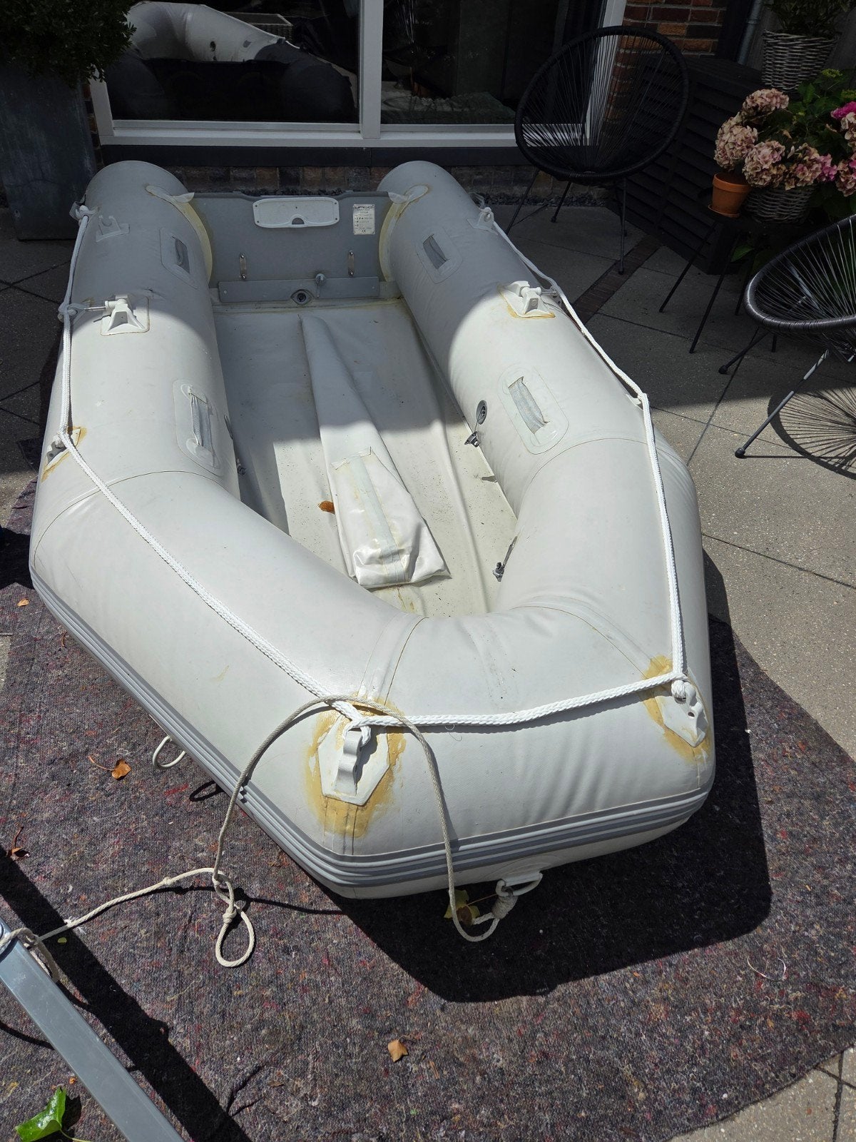 Rubberboot gebruikt met eventueel wat werk., Watersport en Boten, Bootonderdelen, Ophalen, Gebruikt, Overige typen, Motorboot