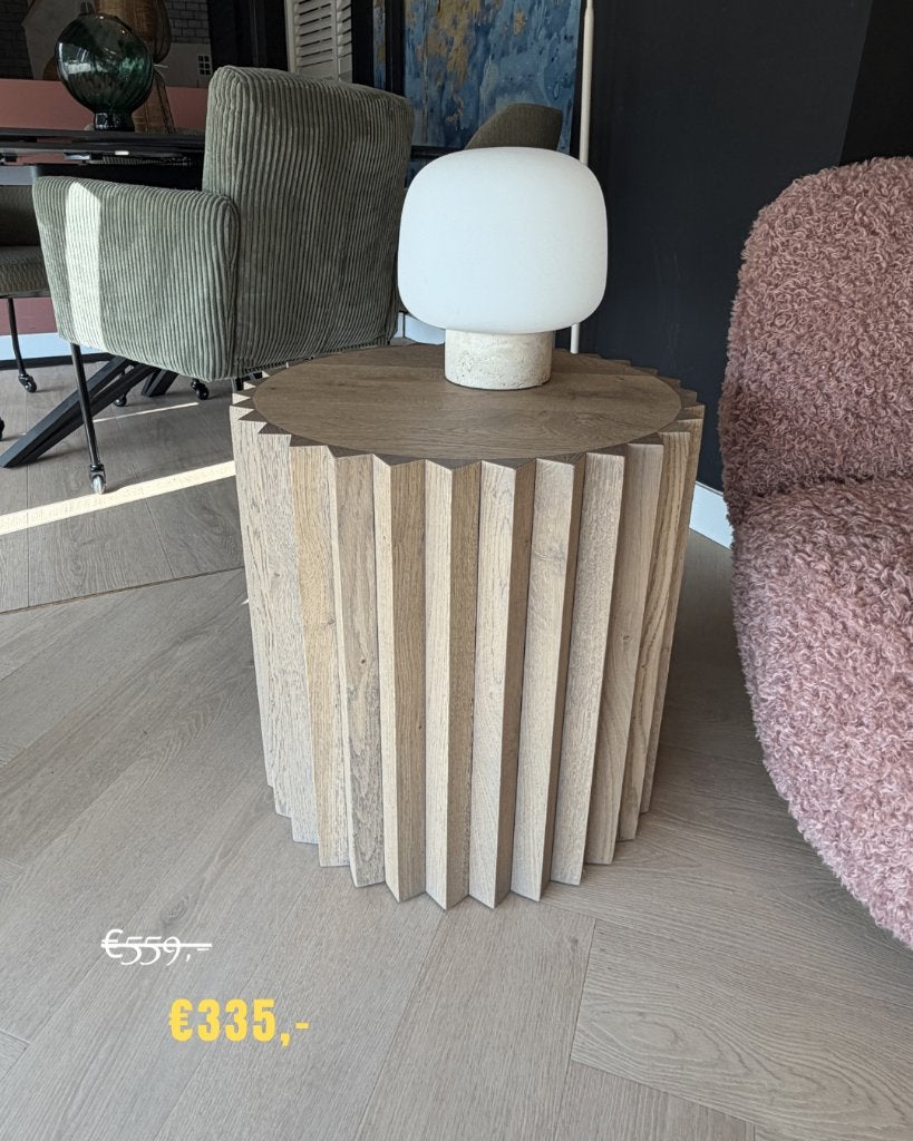 Bijzettafel hout kartel, Minder dan 55 cm, Rond, Nieuw, Hout