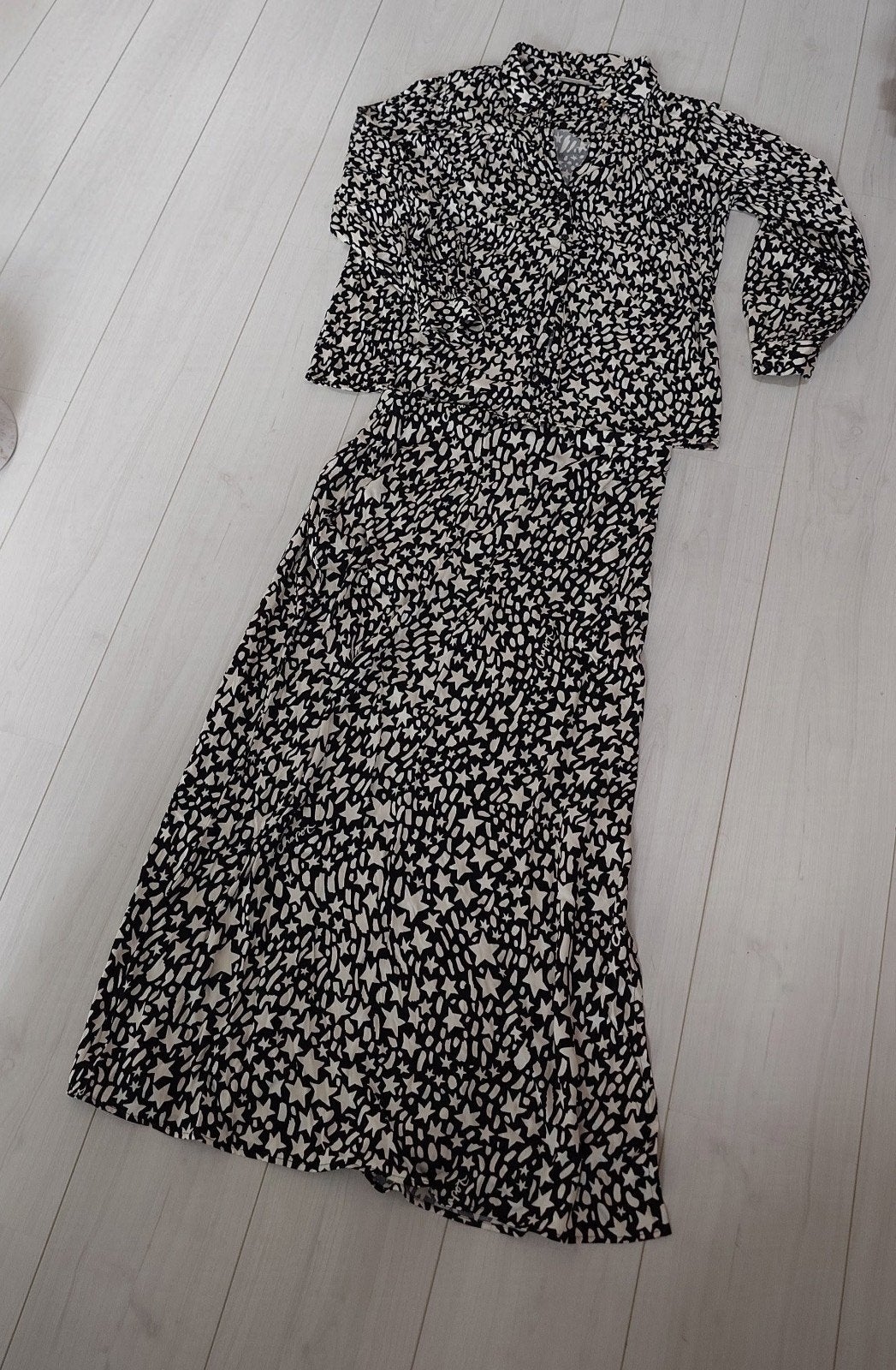 Fabienne Chapot Nina Blouse & Rok Set - Zwart/Wit Sterren, Maat 38/40 (M), Zwart, Nieuw, Ophalen of Verzenden