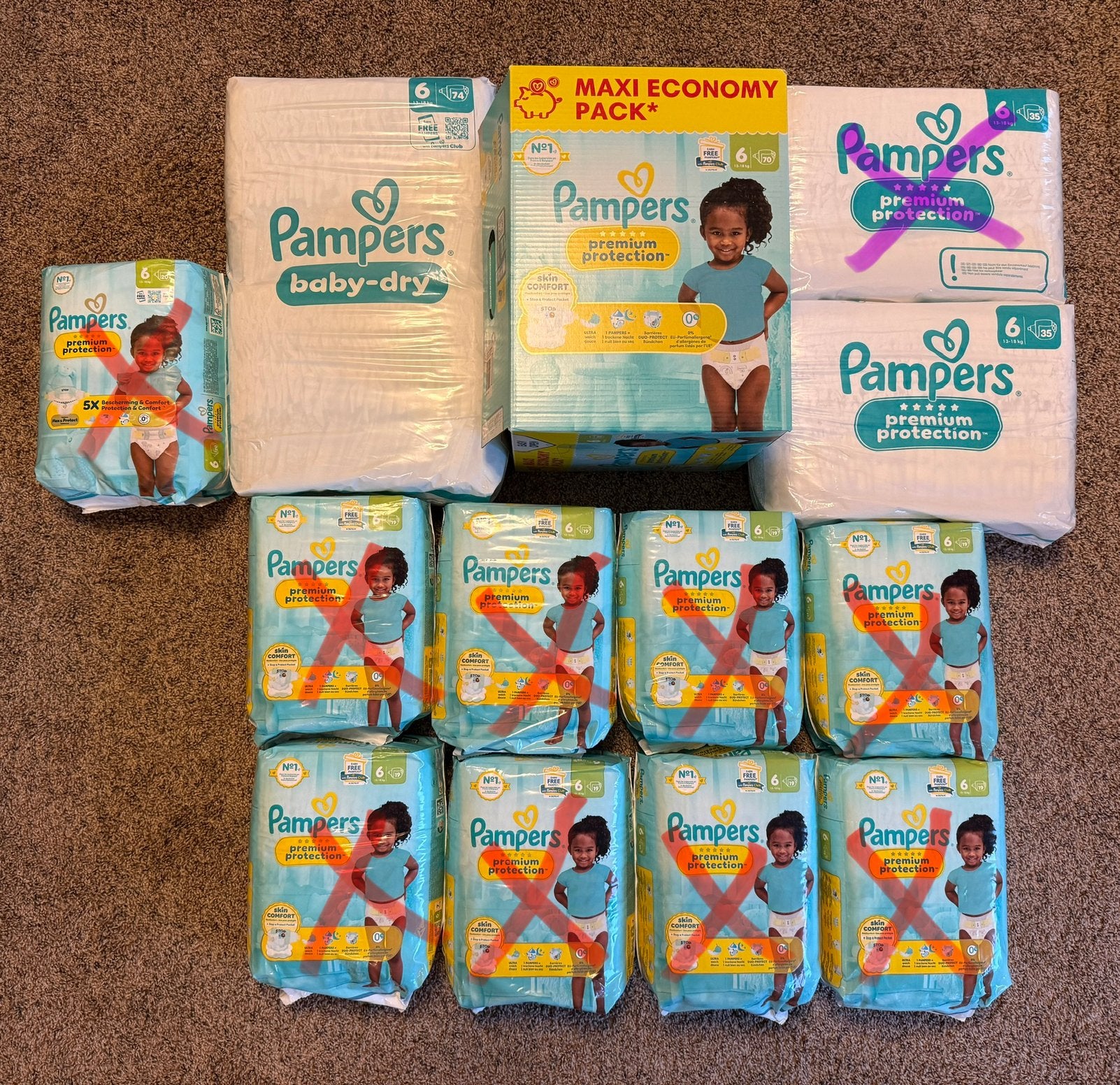 Grote Partij Pampers Maat 6 (179 stuks / Nieuw!), Ophalen of Verzenden, Nieuw