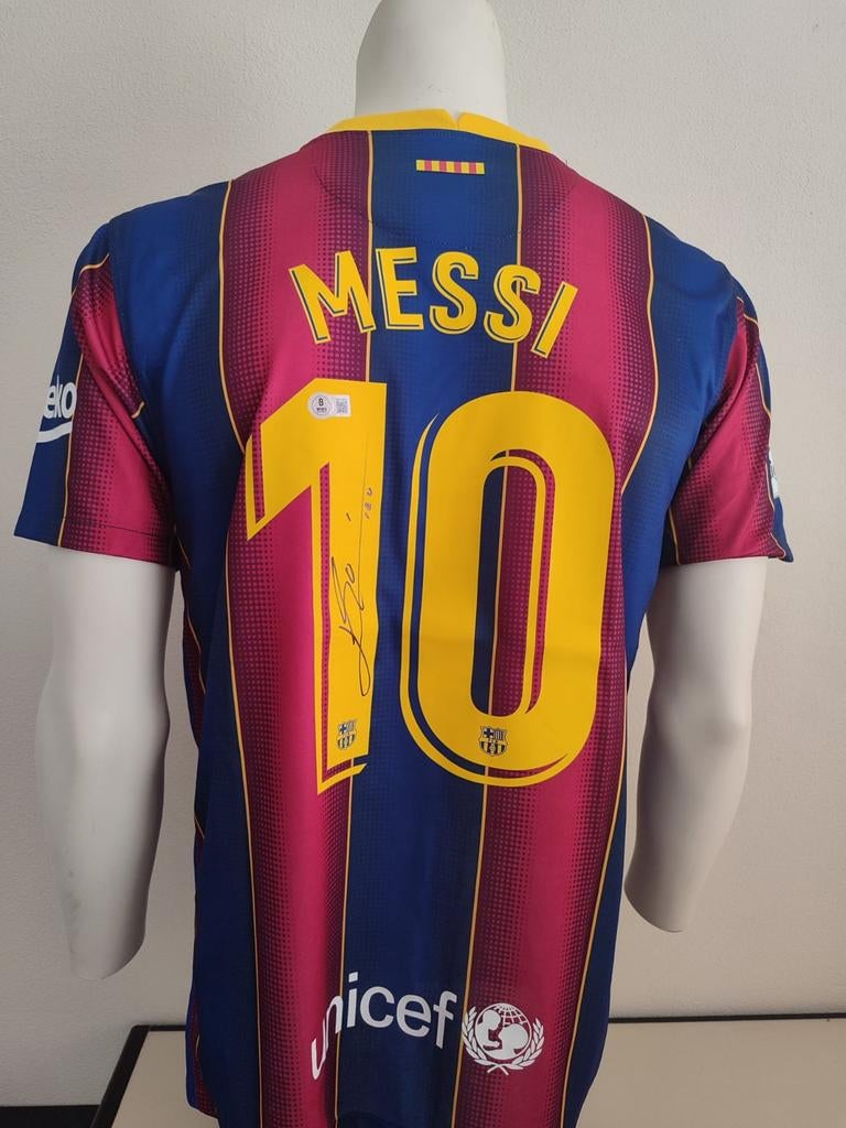 Lionel Messi gesigneerd Fc Barcelona shirt met Beckett coa, Ophalen of Verzenden, Nieuw, Buitenlandse clubs, Shirt