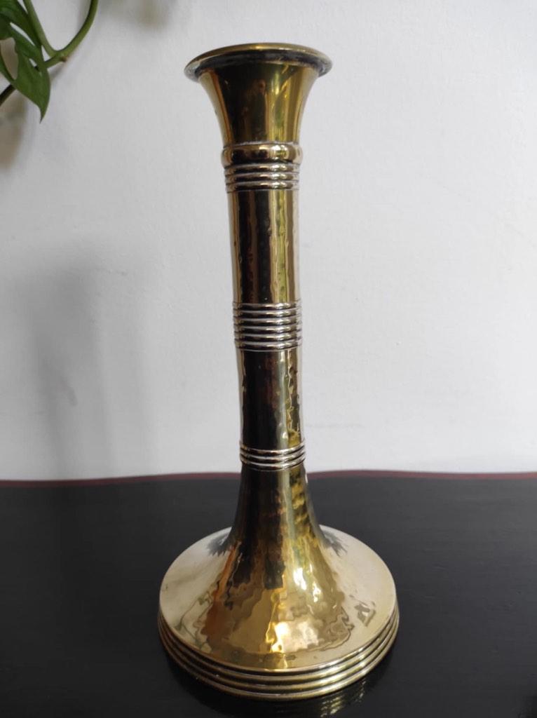 Zware verzilverde kandelaar India, Antiek en Kunst, Ophalen of Verzenden, Zilver