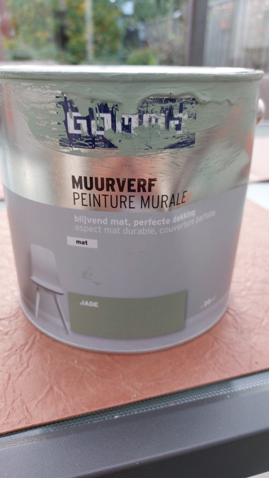 Muurverf groen (jade) gratis, Ophalen, Minder dan 5 liter, Groen, Verf