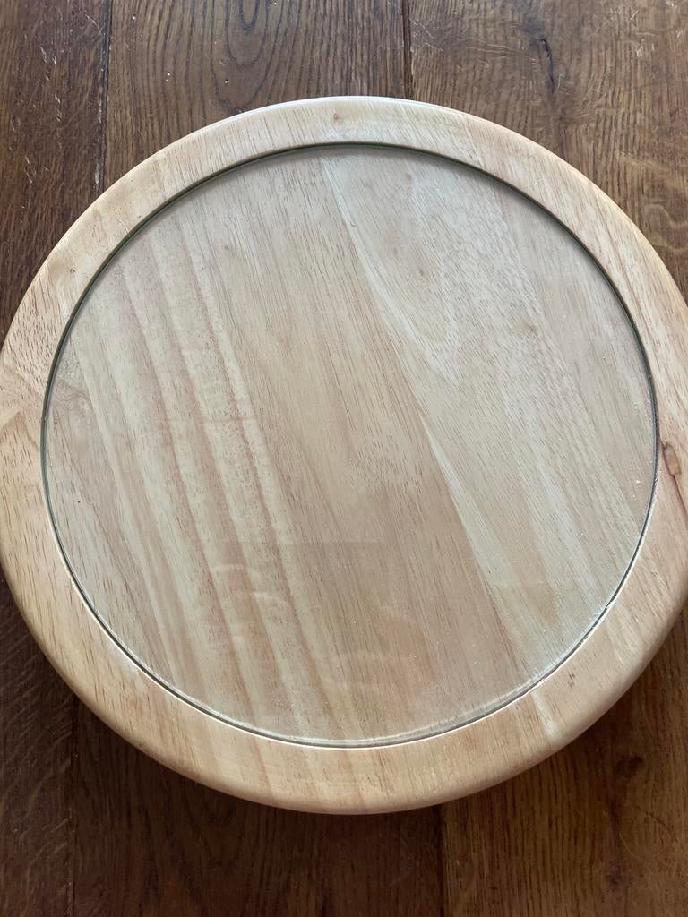 Draaiplateau met glasplaat, Huis en Inrichting, Keuken | Keukenbenodigdheden, Overige typen, Hout, Nieuw, Ophalen of Verzenden