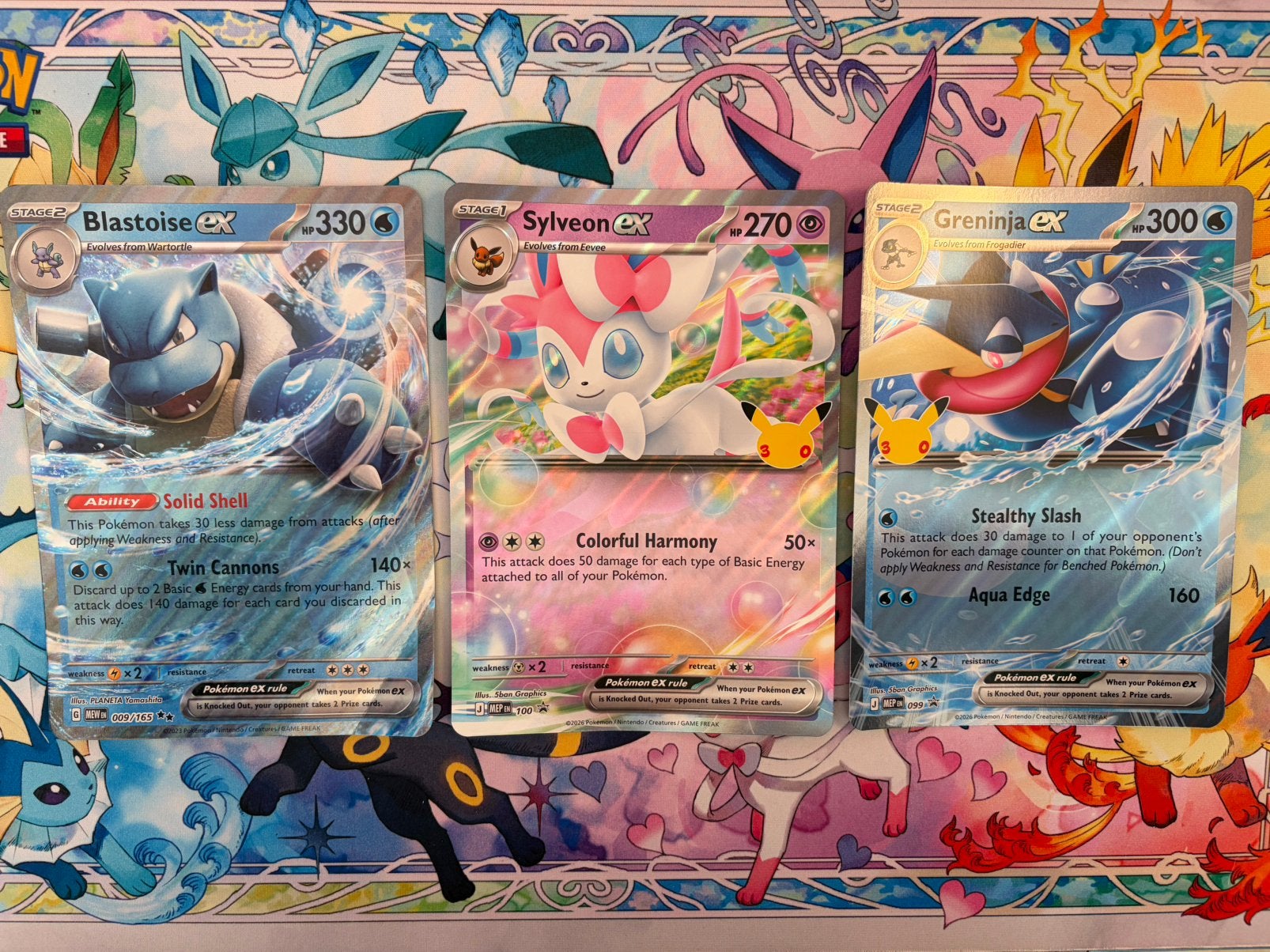 3x Jumbo Pokemonkaart Blastoise, Sylveon en Greninja, Ophalen of Verzenden, Zo goed als nieuw