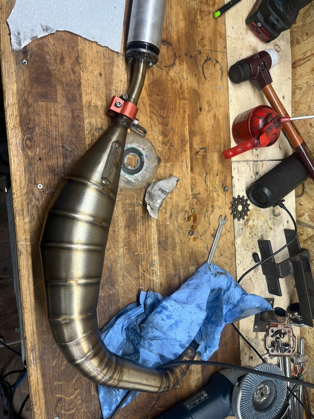 Platek racing 50/70cc uitlaat., Ophalen of Verzenden, Zo goed als nieuw, Uitlaat