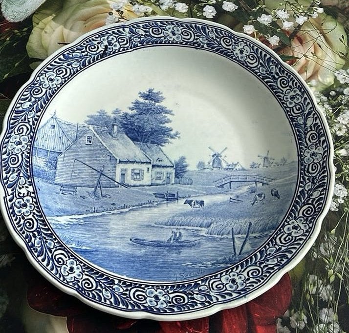 Origineel delfts blauw wandbord, Antiek en Kunst, Ophalen