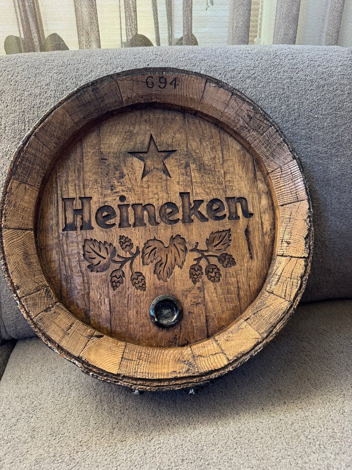 Heineken 3D Wandbord - Biervat Look, Verzamelen, Ophalen of Verzenden, Reclamebord, Plaat of Schild, Heineken