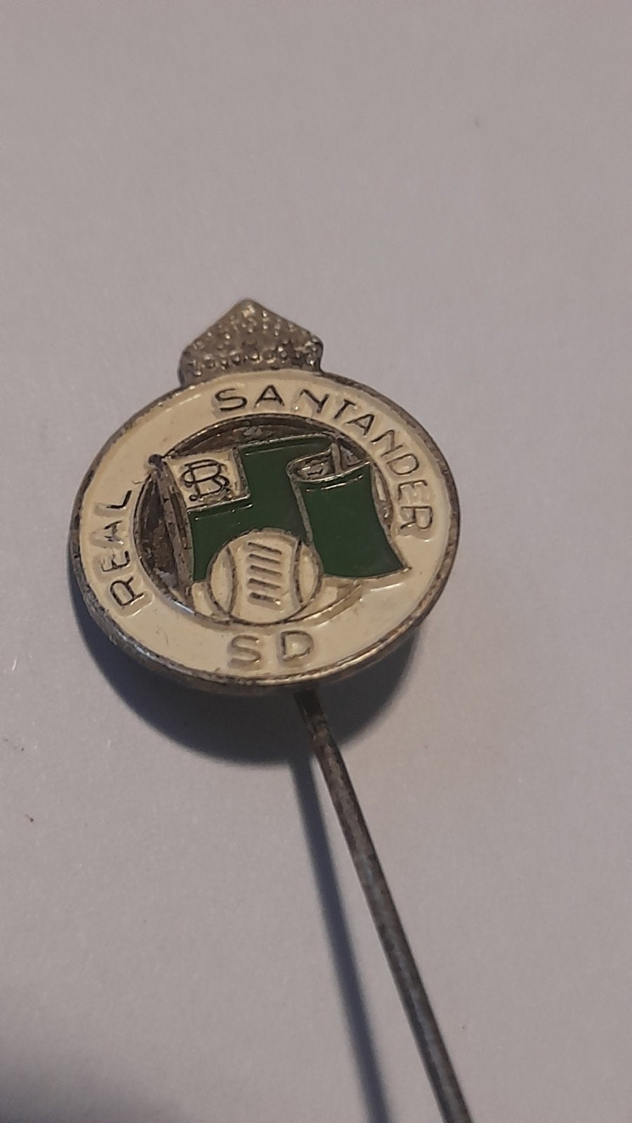 Vintage Real Santander SD Speldje/Pin, Verzenden, Gebruikt, Sport, Speldje of Pin