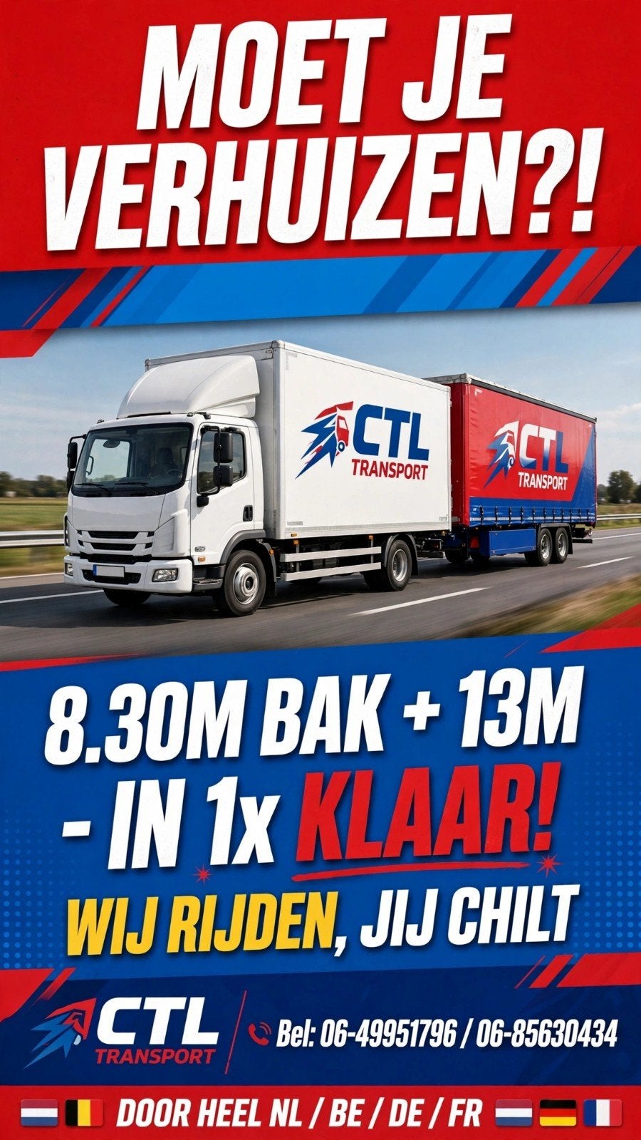 VRACHTWAGEN  MET CHAUFFEUR