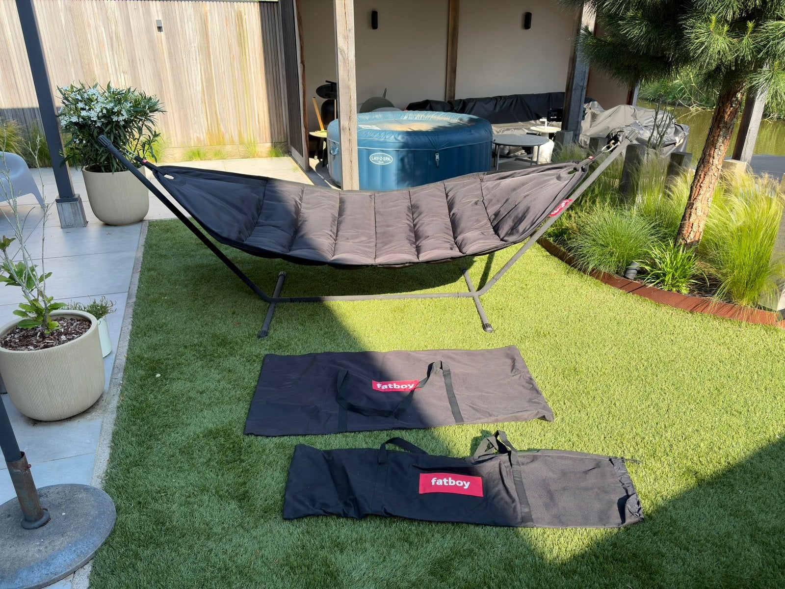 Fatboy Headdemock hangmat zwart + draagtassen, Tuin en Terras, Ophalen, Zo goed als nieuw, Meerpersoons