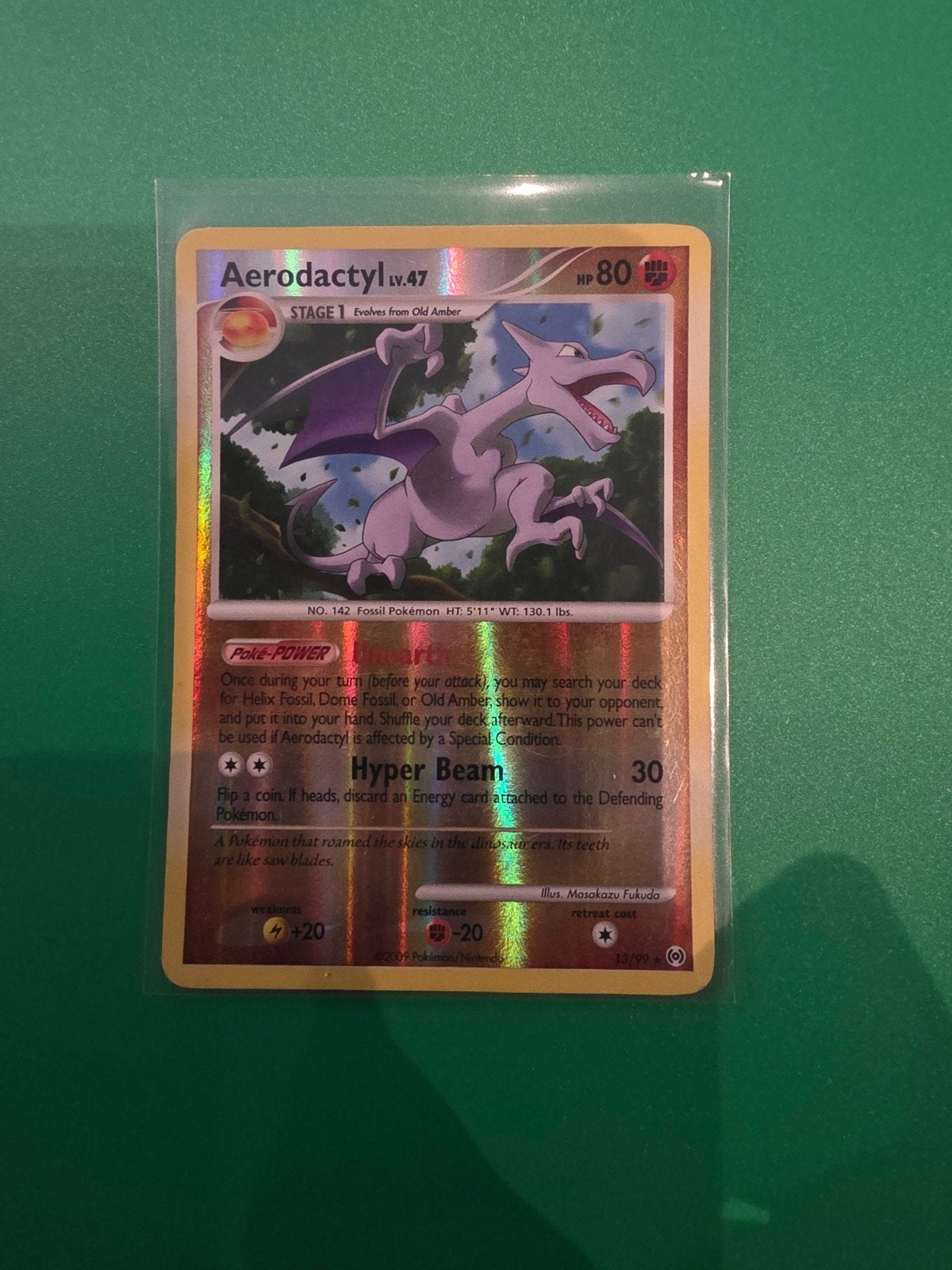 Aerodactyl 13/99 Reverse Holo, Ophalen of Verzenden, Zo goed als nieuw