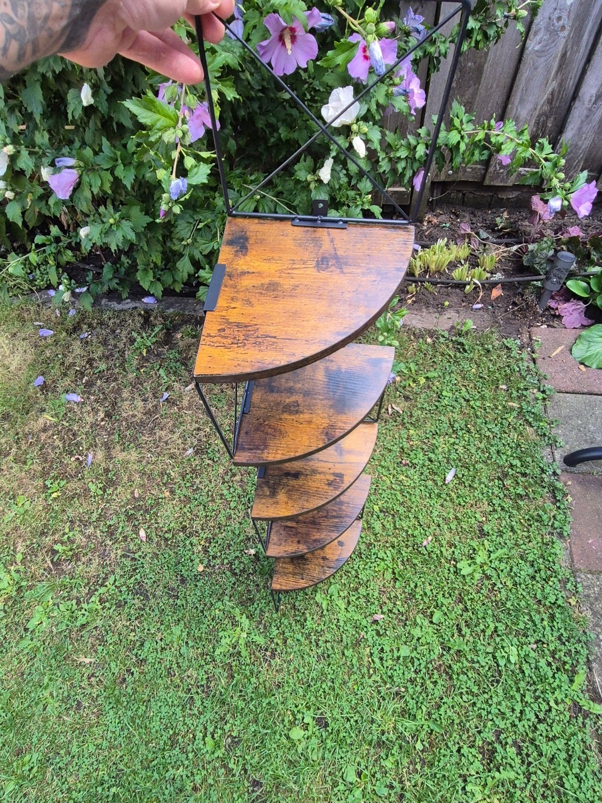 Hoekrekje met 4 planken - industrieel design, Ophalen