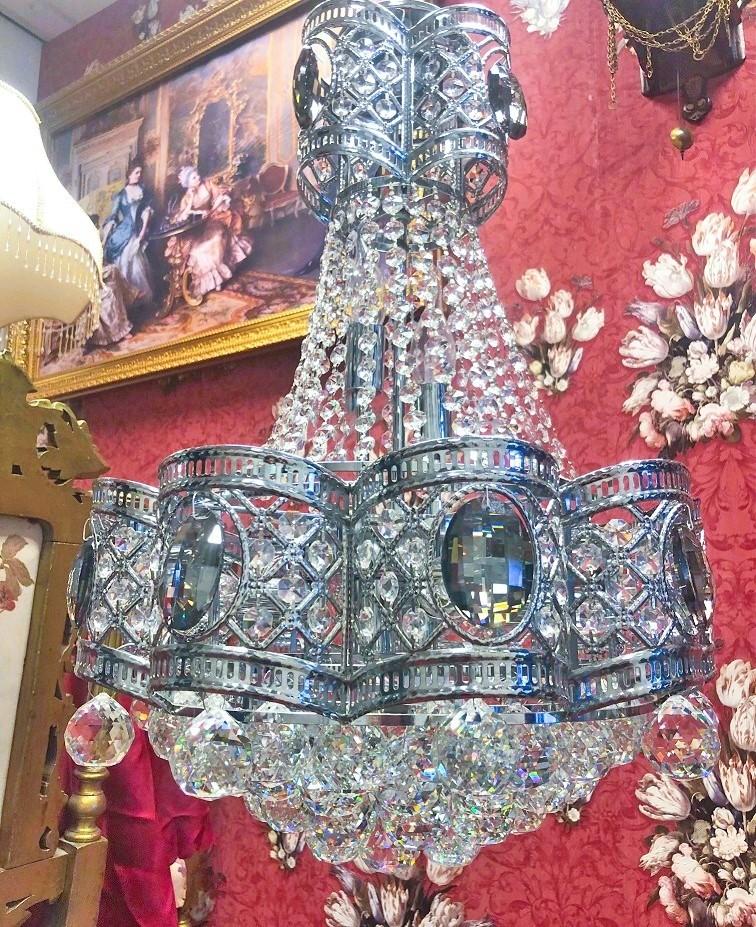 Kristallen kroonluchter swarovski zakkroonluchter - zilver