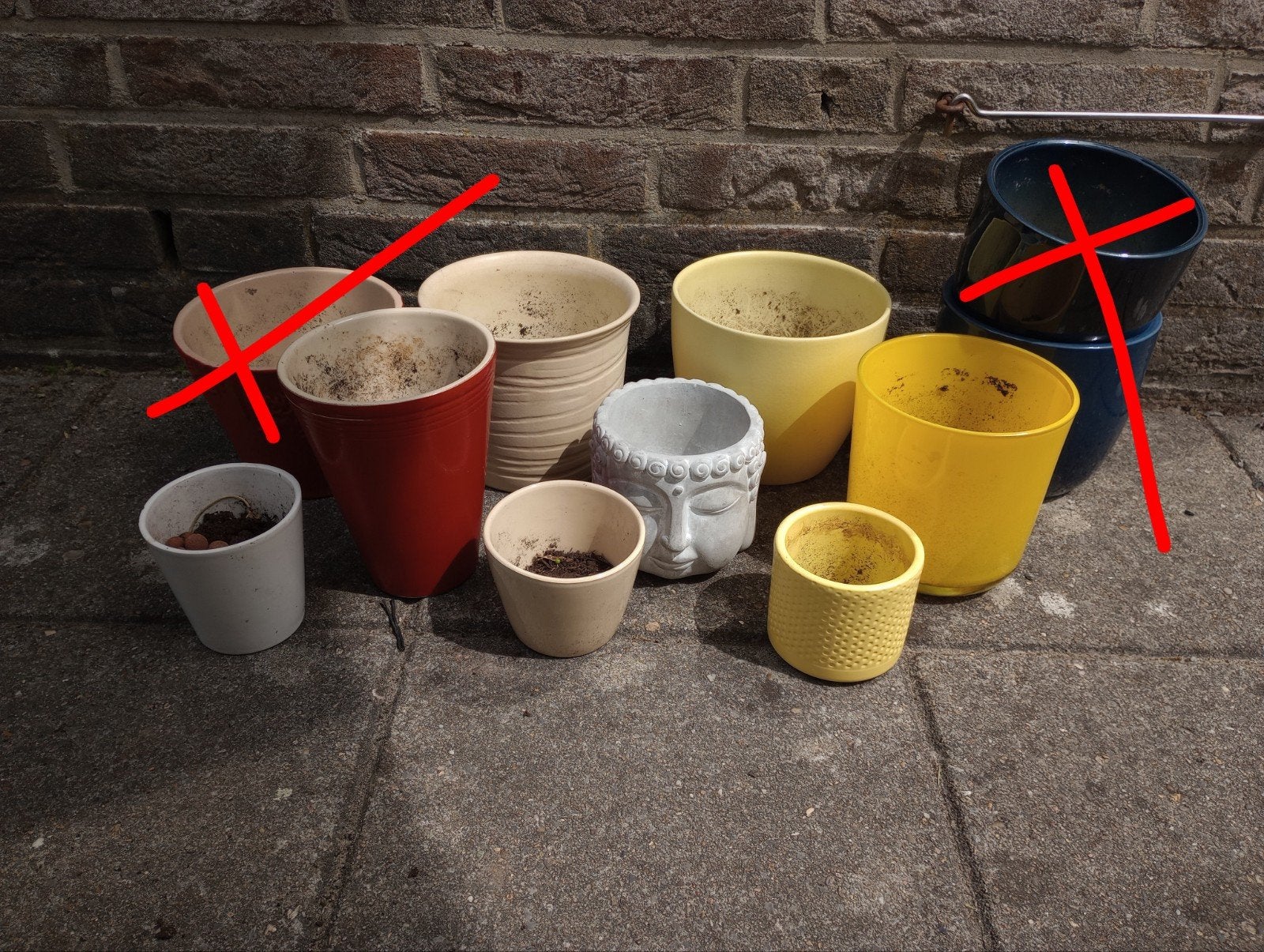 Uitzoeken bloempotten van alles wat oa West Germany Opaline, Tuin en Terras, Bloempotten, Ophalen, Rond, Aardewerk, Minder dan 40 cm