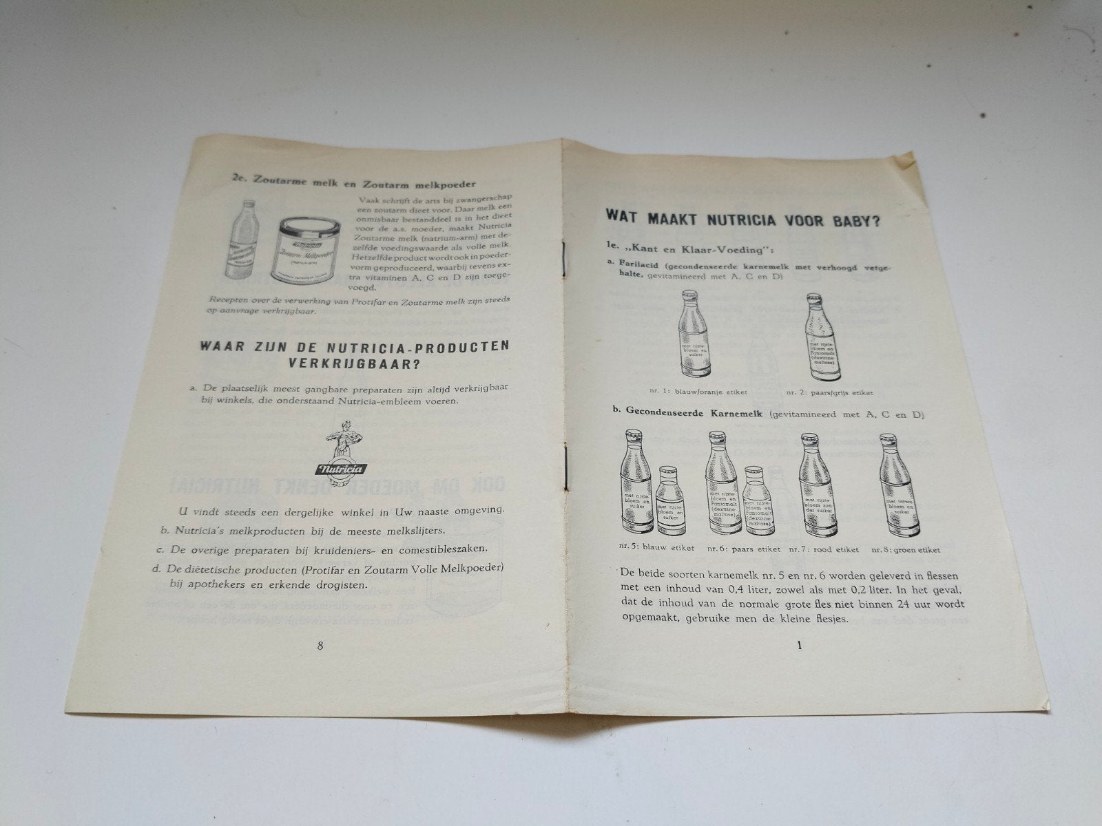 Wat maakt Nutricia voor Baby? reclame folder, Boeken, Verzenden, Zo goed als nieuw, Folder